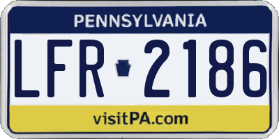 PA license plate LFR2186