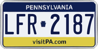 PA license plate LFR2187