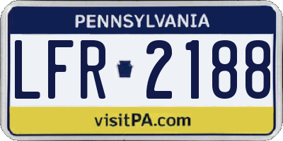 PA license plate LFR2188