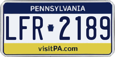 PA license plate LFR2189