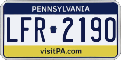PA license plate LFR2190