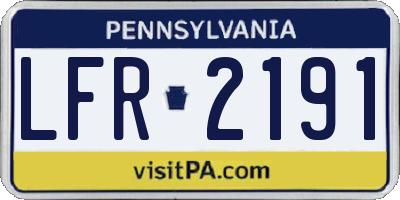 PA license plate LFR2191