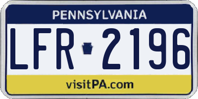 PA license plate LFR2196