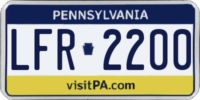 PA license plate LFR2200