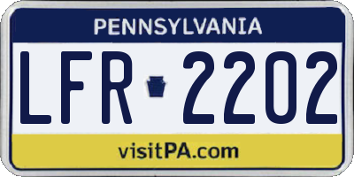 PA license plate LFR2202