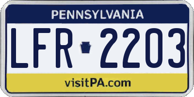 PA license plate LFR2203