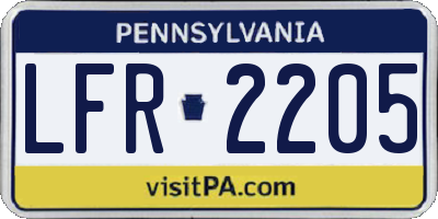 PA license plate LFR2205