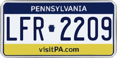 PA license plate LFR2209