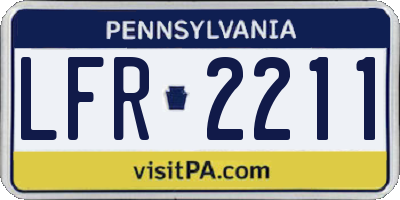 PA license plate LFR2211