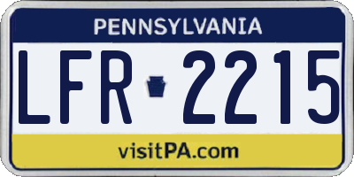 PA license plate LFR2215