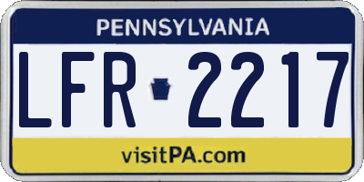 PA license plate LFR2217