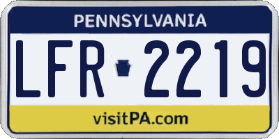 PA license plate LFR2219