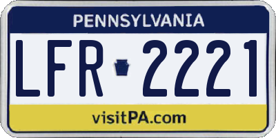 PA license plate LFR2221