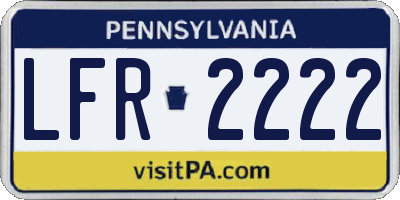 PA license plate LFR2222