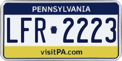PA license plate LFR2223