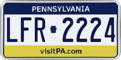 PA license plate LFR2224
