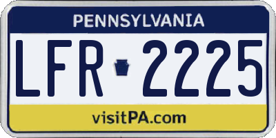PA license plate LFR2225
