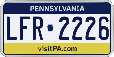 PA license plate LFR2226