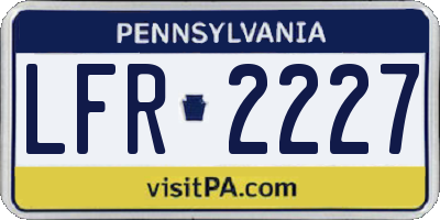 PA license plate LFR2227