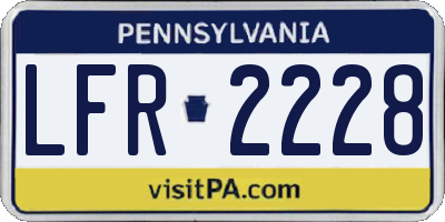 PA license plate LFR2228