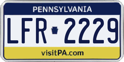 PA license plate LFR2229