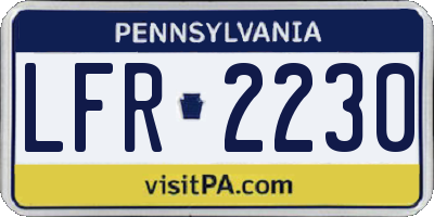 PA license plate LFR2230