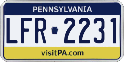 PA license plate LFR2231