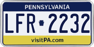 PA license plate LFR2232