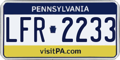 PA license plate LFR2233