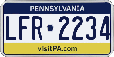 PA license plate LFR2234