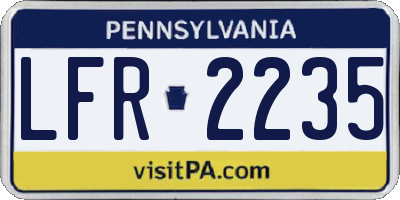 PA license plate LFR2235