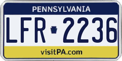 PA license plate LFR2236