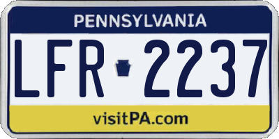 PA license plate LFR2237