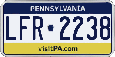 PA license plate LFR2238