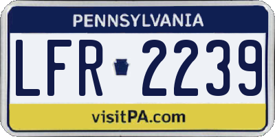 PA license plate LFR2239