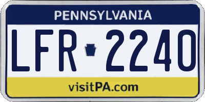 PA license plate LFR2240