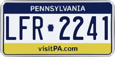 PA license plate LFR2241