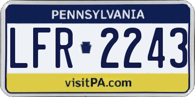 PA license plate LFR2243