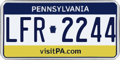 PA license plate LFR2244