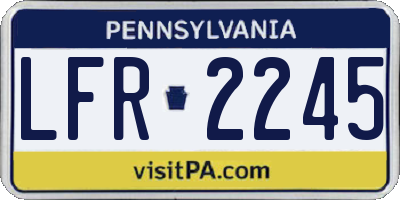 PA license plate LFR2245