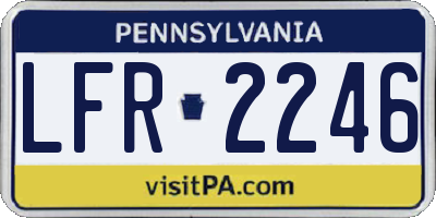 PA license plate LFR2246
