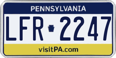 PA license plate LFR2247