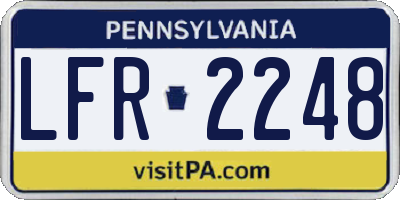 PA license plate LFR2248