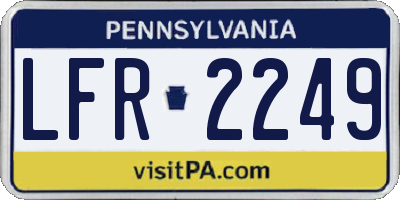 PA license plate LFR2249