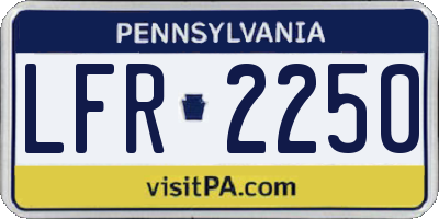 PA license plate LFR2250