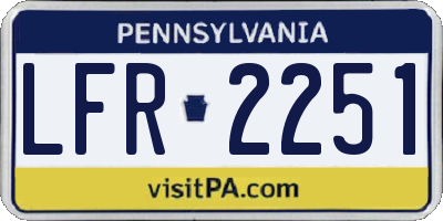 PA license plate LFR2251