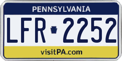 PA license plate LFR2252