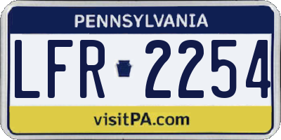 PA license plate LFR2254