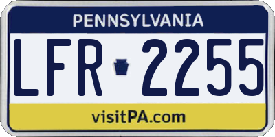 PA license plate LFR2255