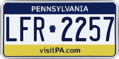 PA license plate LFR2257